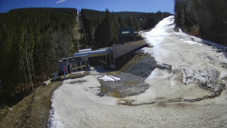 Modrá sjezdovka - dojezd k lanové dráze