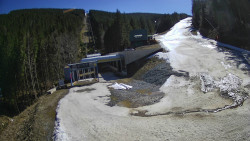 Modrá sjezdovka - dojezd k lanové dráze