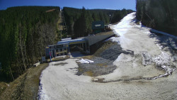 Modrá sjezdovka - dojezd k lanové dráze