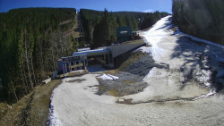 Modrá sjezdovka - dojezd k lanové dráze