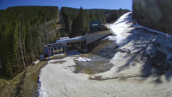 Modrá sjezdovka - dojezd k lanové dráze