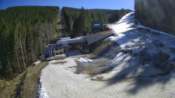 Modrá sjezdovka - dojezd k lanové dráze