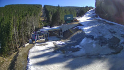 Modrá sjezdovka - dojezd k lanové dráze