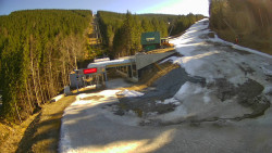 Modrá sjezdovka - dojezd k lanové dráze