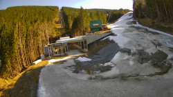 Modrá sjezdovka - dojezd k lanové dráze