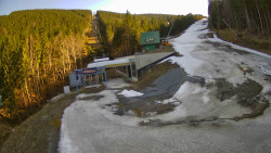 Modrá sjezdovka - dojezd k lanové dráze