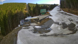 Modrá sjezdovka - dojezd k lanové dráze