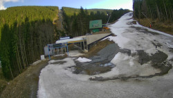 Modrá sjezdovka - dojezd k lanové dráze