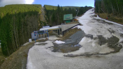 Modrá sjezdovka - dojezd k lanové dráze