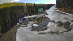 Modrá sjezdovka - dojezd k lanové dráze