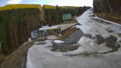 Modrá sjezdovka - dojezd k lanové dráze