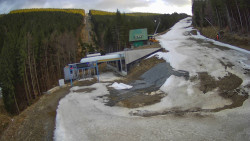 Modrá sjezdovka - dojezd k lanové dráze