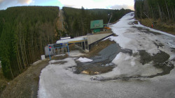 Modrá sjezdovka - dojezd k lanové dráze