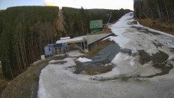 Modrá sjezdovka - dojezd k lanové dráze