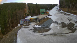 Modrá sjezdovka - dojezd k lanové dráze