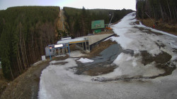 Modrá sjezdovka - dojezd k lanové dráze