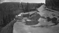 Modrá sjezdovka - dojezd k lanové dráze