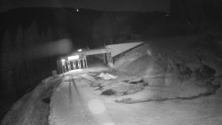 Modrá sjezdovka - dojezd k lanové dráze