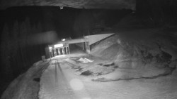 Modrá sjezdovka - dojezd k lanové dráze