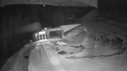 Modrá sjezdovka - dojezd k lanové dráze