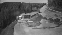 Modrá sjezdovka - dojezd k lanové dráze