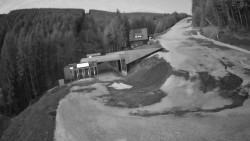 Modrá sjezdovka - dojezd k lanové dráze