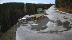 Modrá sjezdovka - dojezd k lanové dráze