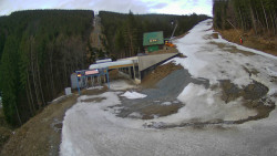 Modrá sjezdovka - dojezd k lanové dráze