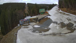 Modrá sjezdovka - dojezd k lanové dráze