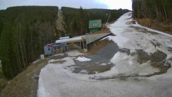 Modrá sjezdovka - dojezd k lanové dráze