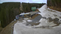 Modrá sjezdovka - dojezd k lanové dráze