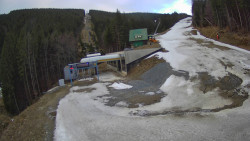 Modrá sjezdovka - dojezd k lanové dráze