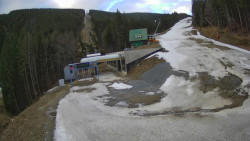 Modrá sjezdovka - dojezd k lanové dráze