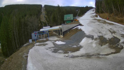 Modrá sjezdovka - dojezd k lanové dráze