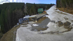 Modrá sjezdovka - dojezd k lanové dráze