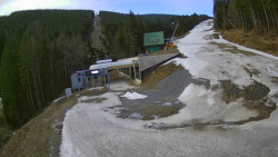 Modrá sjezdovka - dojezd k lanové dráze