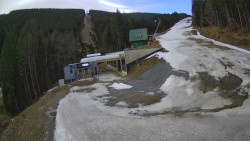 Modrá sjezdovka - dojezd k lanové dráze