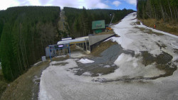 Modrá sjezdovka - dojezd k lanové dráze