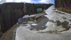 Modrá sjezdovka - dojezd k lanové dráze