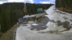 Modrá sjezdovka - dojezd k lanové dráze