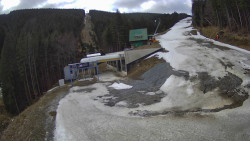 Modrá sjezdovka - dojezd k lanové dráze