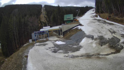 Modrá sjezdovka - dojezd k lanové dráze