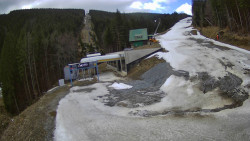 Modrá sjezdovka - dojezd k lanové dráze