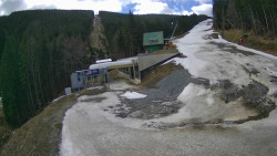 Modrá sjezdovka - dojezd k lanové dráze