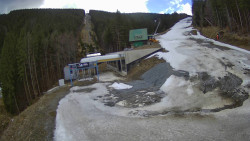 Modrá sjezdovka - dojezd k lanové dráze