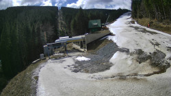 Modrá sjezdovka - dojezd k lanové dráze