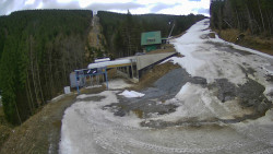 Modrá sjezdovka - dojezd k lanové dráze