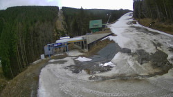 Modrá sjezdovka - dojezd k lanové dráze