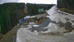 Modrá sjezdovka - dojezd k lanové dráze