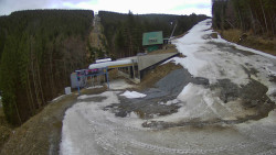 Modrá sjezdovka - dojezd k lanové dráze